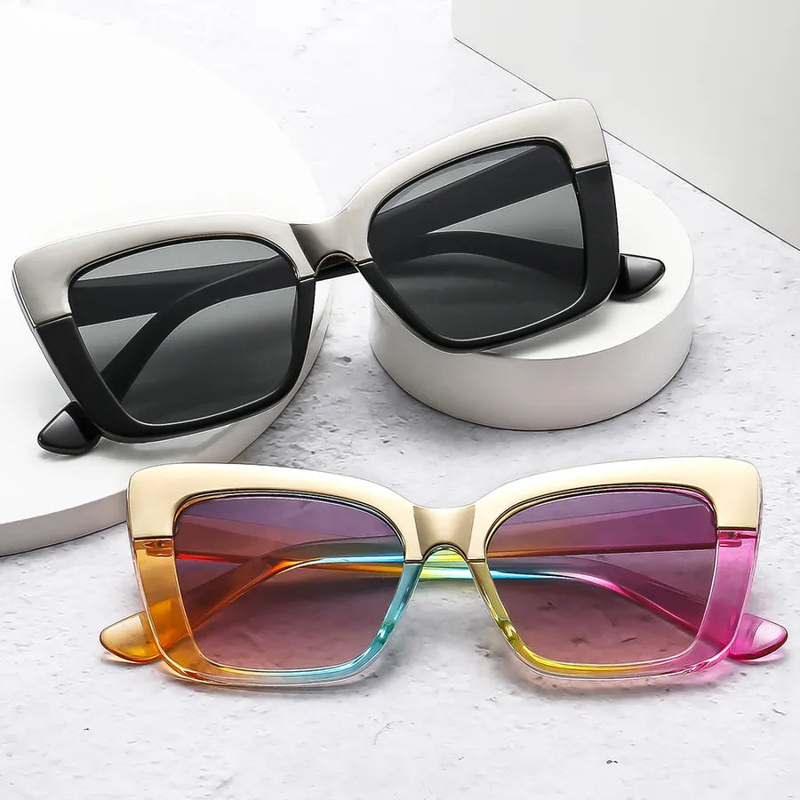 Casual Color Block Ac Square Full Frame Men's Sunglasses
