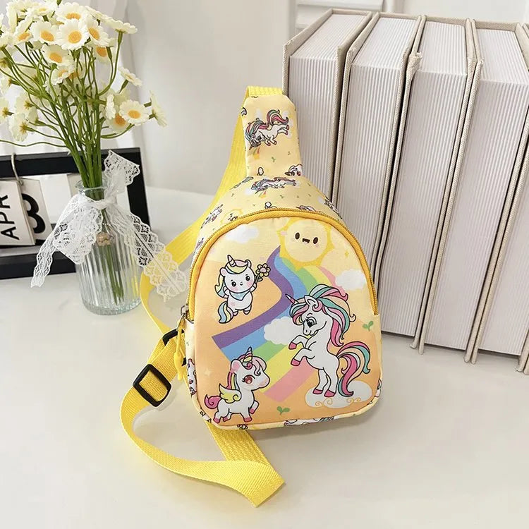 Girl'S Nylon Cartoon  Cute Oval Zipper Fanny Pack