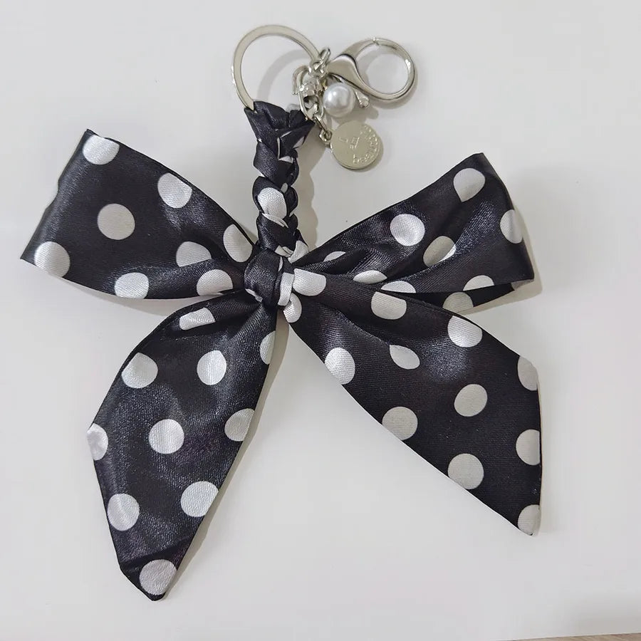 Sweet Simple Style Bow Knot Cloth Metal Unisex Bag Pendant Keychain