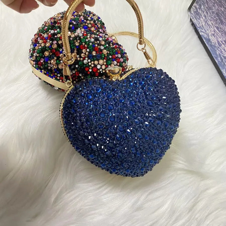 Red Black Rose Gold pu Heart Shape Heart-shaped Evening Bags