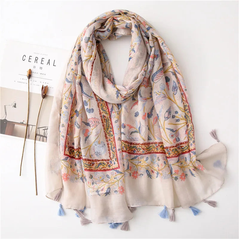 new scarf retro stitching bohemian cashew print silk scarf sunscreen yiwu wholesales