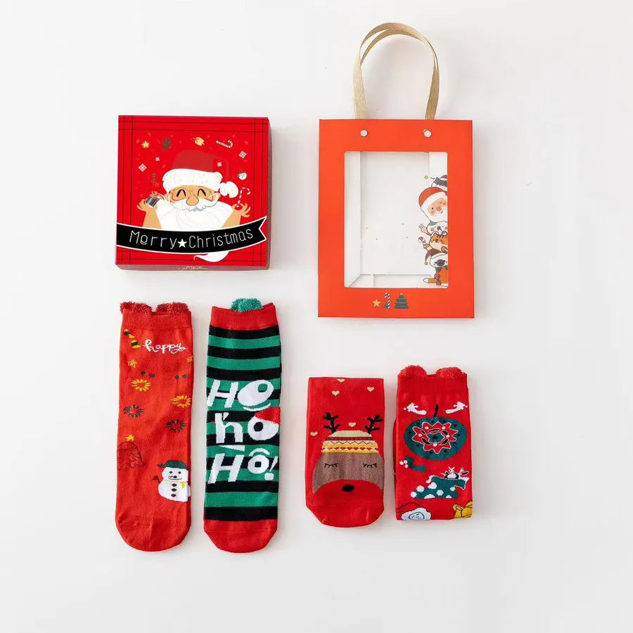 Christmas Simple Style Classic Style Women's Color Block Cotton Ankle Socks 1 Set