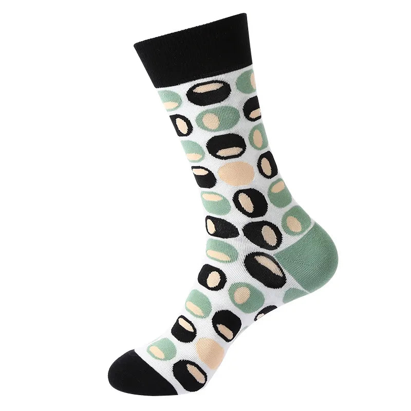 Men's Casual Sports Plaid Nylon Cotton Spandex Crew Socks 10 Pairs Per Pack