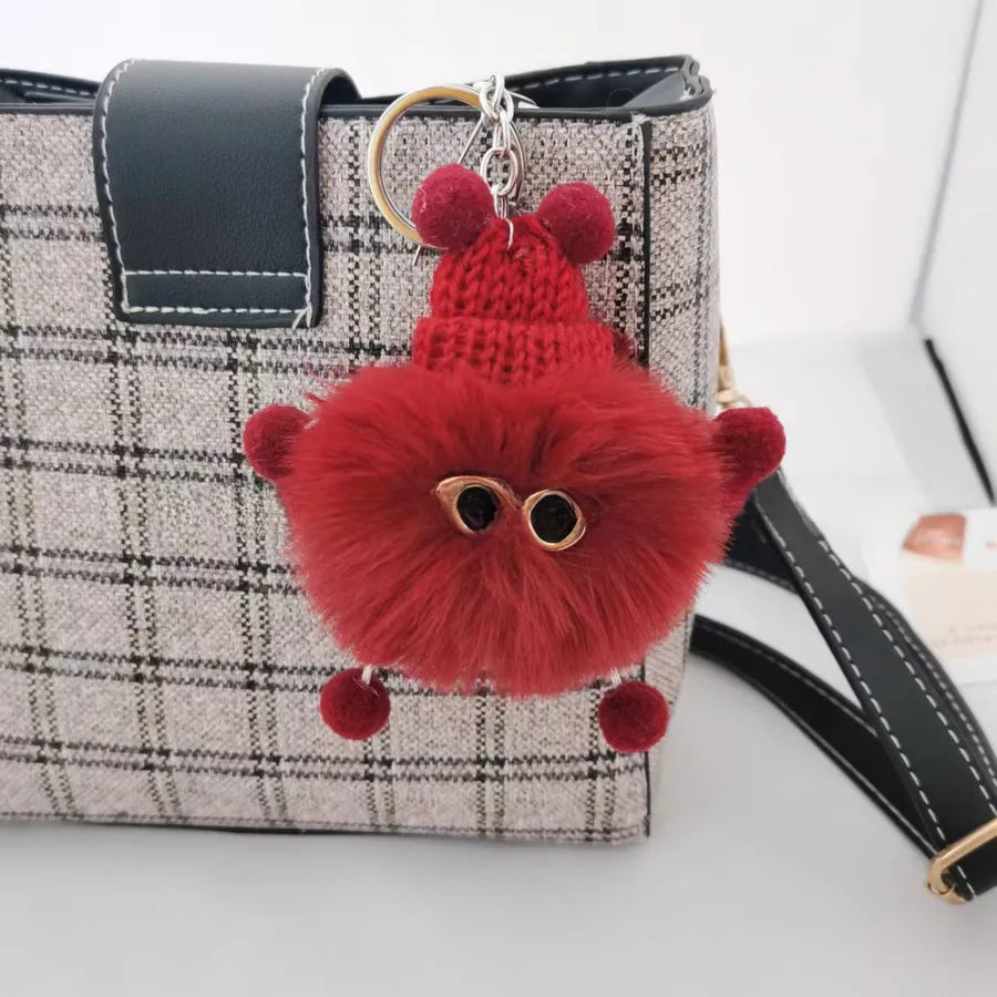Plush elf spot imitation Rex rabbit fur elf bag pendant plush hook key chain Rex rabbit fur pendant New