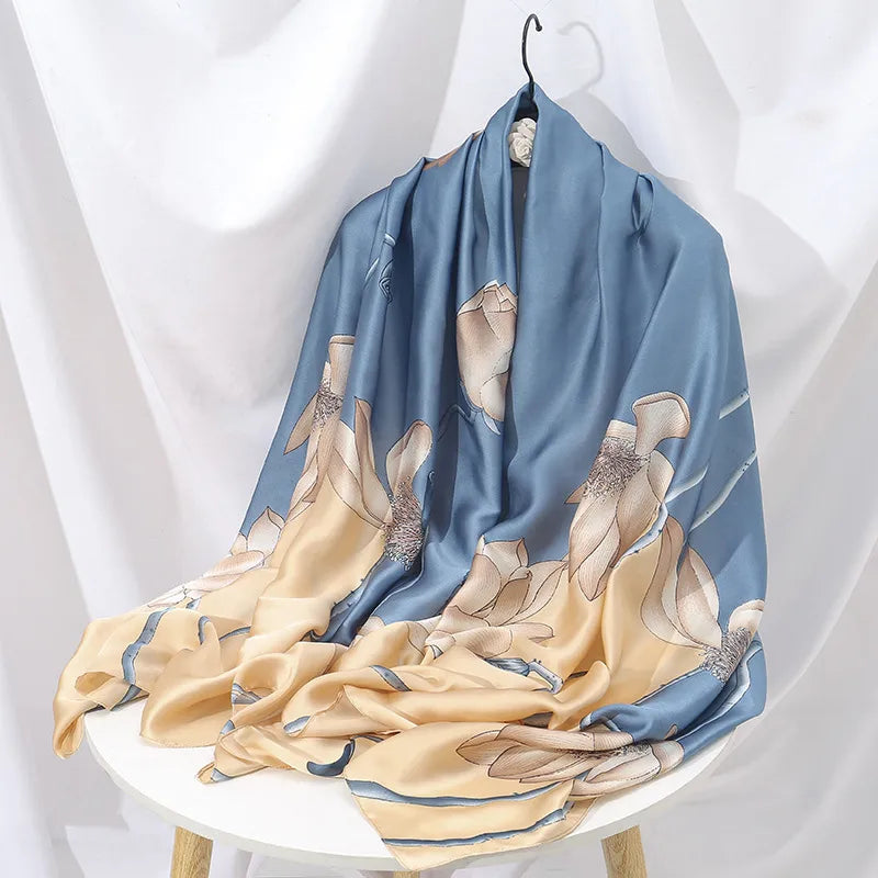 women's lady flower cloud brocade printing scarf
