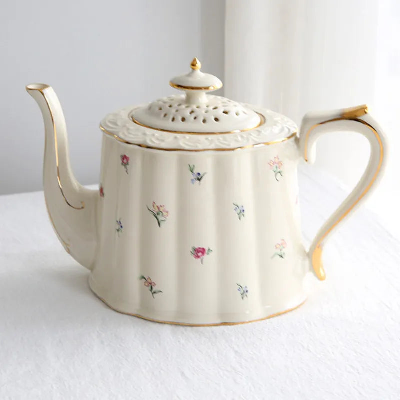European Style Vintage Coffee Cup Set Cup and Saucer Ceramic British Style Phnom Penh Large Tea Cup French Restaurant Bar Cup Household