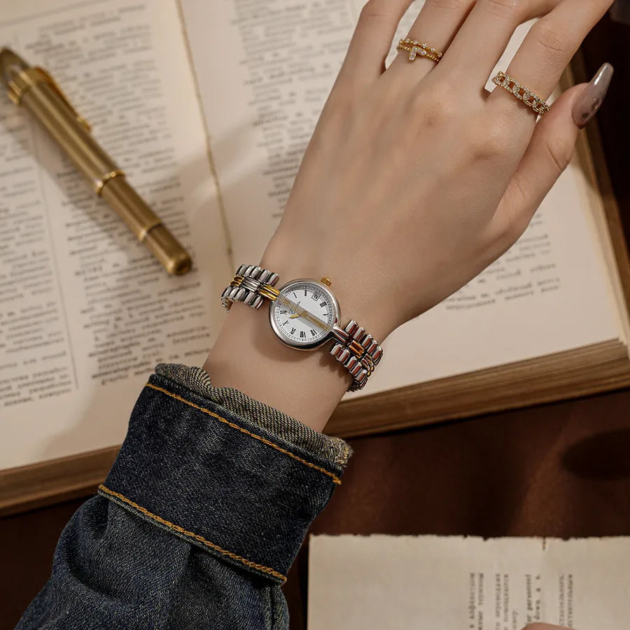 casual solid color jewelry buckle quartz women's watches