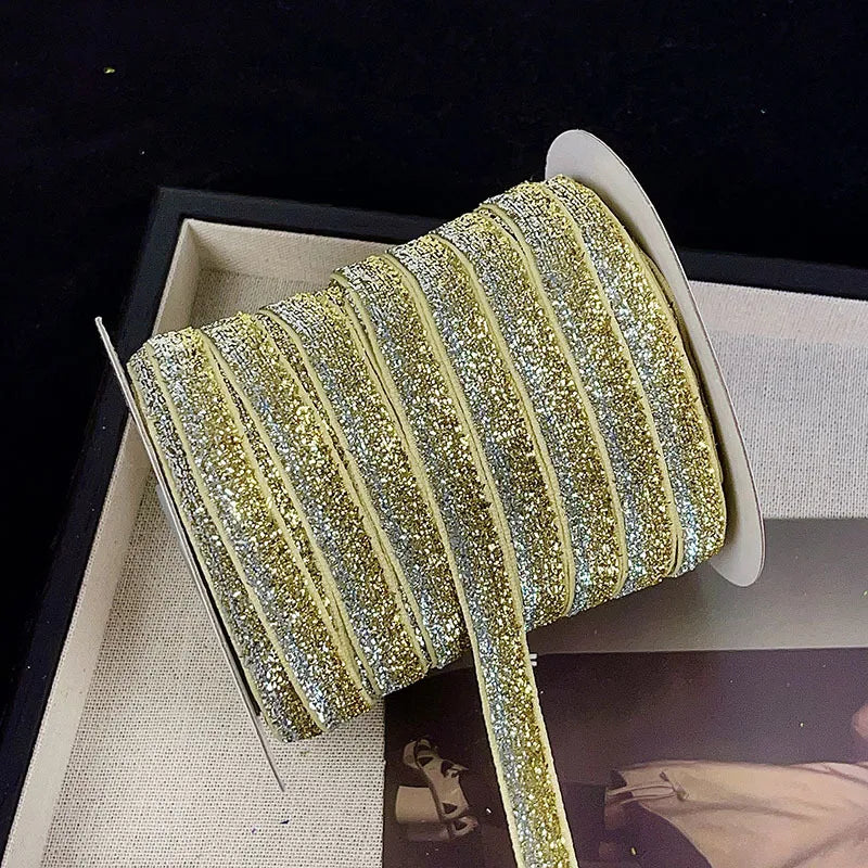 Classic Style Solid Color Gold and Silver Wire Holiday Banquet Daily Party Supplies Gift Wrapping Supplies 1 Roll