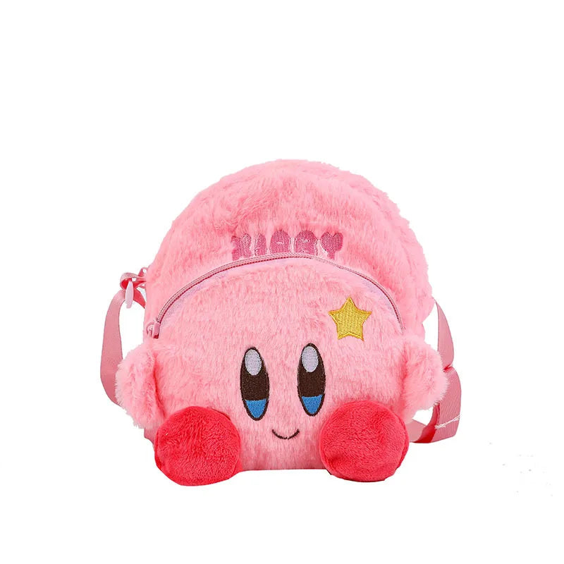 Kid'S PP cotton Plush Cartoon Cute Round Zipper Shoulder Bag