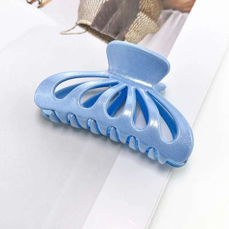 Thick Acrylic Hair Clips Cute Sweet Dopaamine Crown Grab Clips Shark Fin Sensation Solid Color Hair Clips For Women