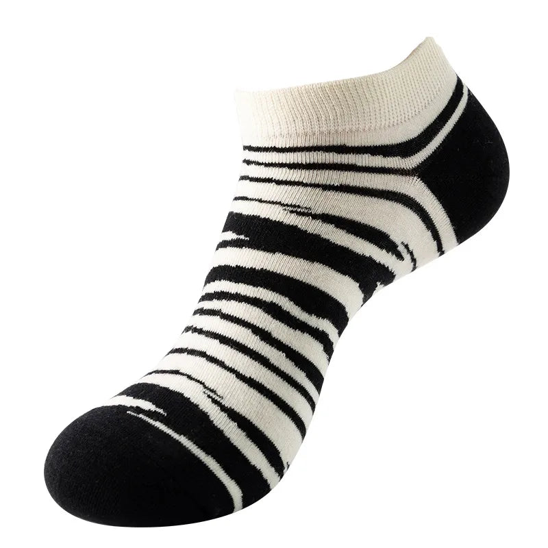 unisex sports cartoon stripe bird cotton jacquard crew socks 1 set