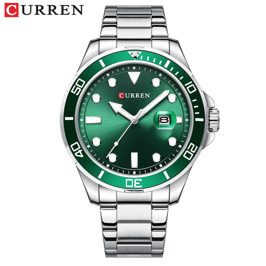 Casual Color Block Single Folding Buckle Quartz Watch Men's Watches