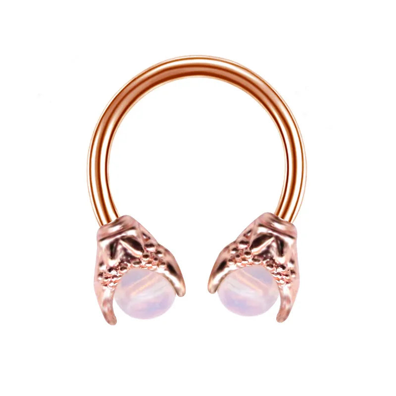 casual simple style round stainless steel titanium copper plating inlay zircon white gold plated gold plated silver plated nose ring