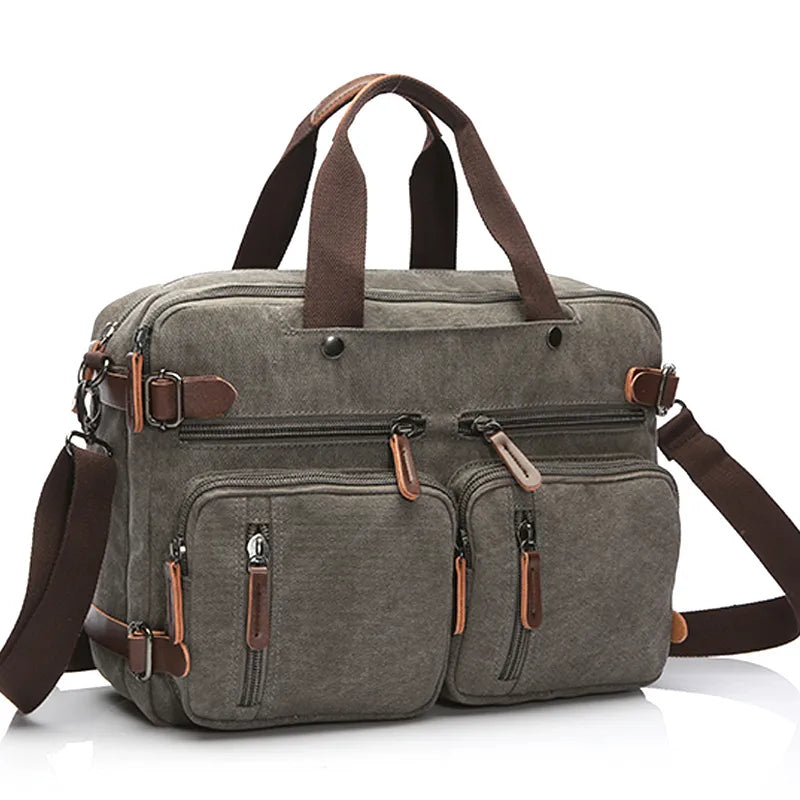 Travel Leisure Canvas Bag Business Large Capacity Briefcase Portable Crossbody Backpack Luggage Bag