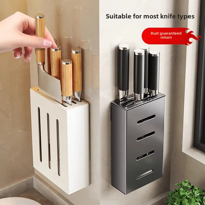 Kitchen knife holder knife storage rack punch-free wall-mounted storage box knife kitchen knife household knife storage seat