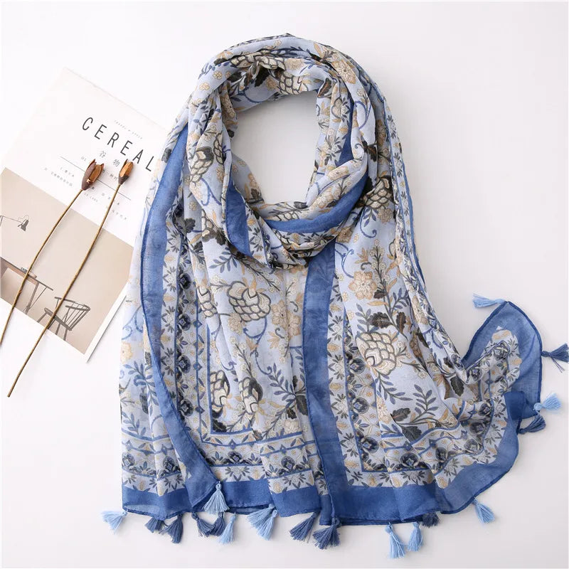 new scarf retro stitching bohemian cashew print silk scarf sunscreen yiwu wholesales