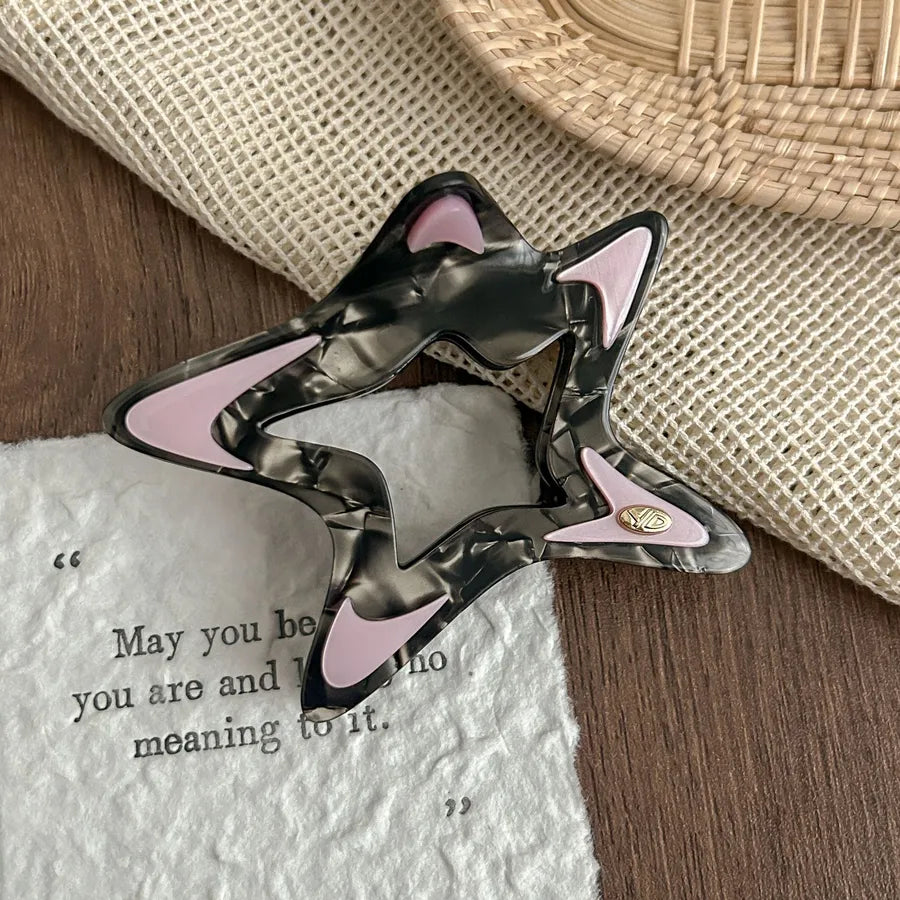 Elegant Large Hollow Star Hair Clip Women's Style Hair Accessories Shark Clip Back Of Head Hair Decorations Fashionable Hair Grips