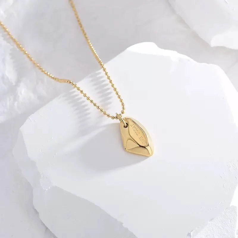 Wholesale Jewelry Vintage Style Simple Style Geometric 304 Stainless Steel 18K Gold Plated cable chain Pendant Necklace