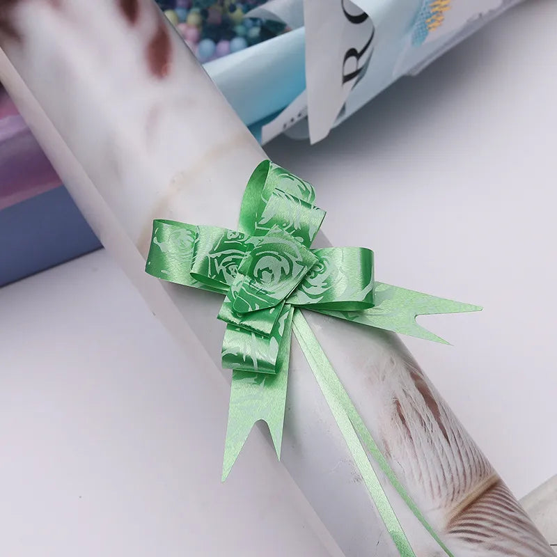 Free Shipping 15# Trumpeter Flower Christmas Holiday Decoration Gift Packaging PP Plastic Flower Bow Ribbon