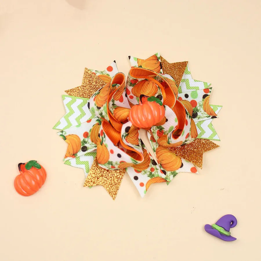 Halloween Pumpkin Skeleton Bat Hair Clip Cartoon Night Horror Movie Hair Accessories For Children