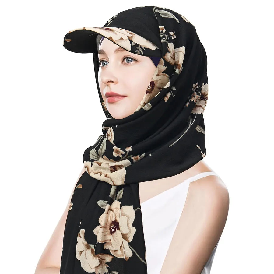 New Style Pure Color Women's Scarf Hat Middle East All-Match Overhead Muslim Headscarf Cap Spring Summer Autumn Winter