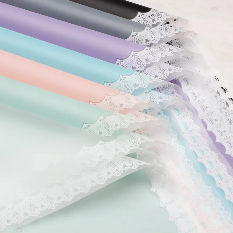 Elegant Romantic Lace Plastic Daily Date Korean Floral Wrapping Paper Party Supplies Gift Wrapping Supplies 1 Pack of 20 Sheets