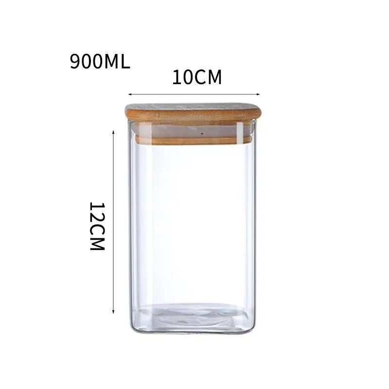 Simple Style Solid Color Glass Storage Container Box