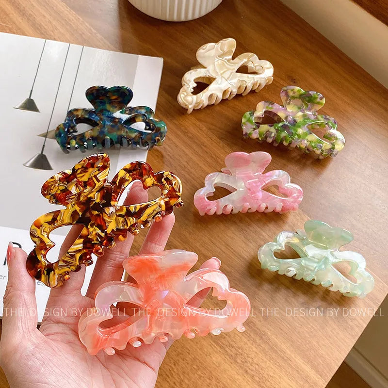 Dove Acetate Board Heart Shaped Hair Clip New High End Feeling Women's Hair Accessories Shark Bite Hair Styling Clip