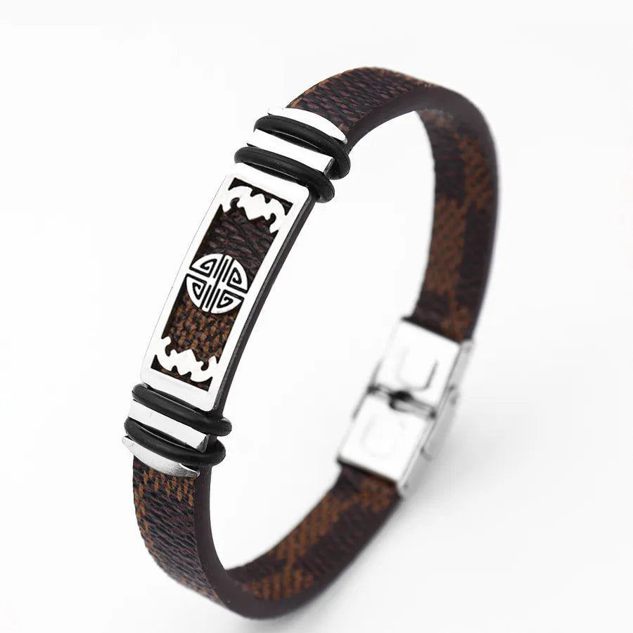 Retro Punk Animal rope Titanium Steel Plating Men's Bangle Men Cord & Leather Bracelets