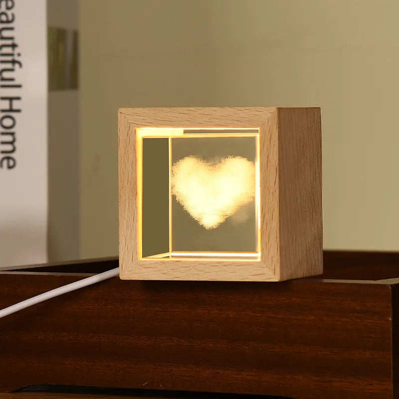 Simple Style Human Letter Heart Shape Wood Crystal Ornaments Artificial Decorations