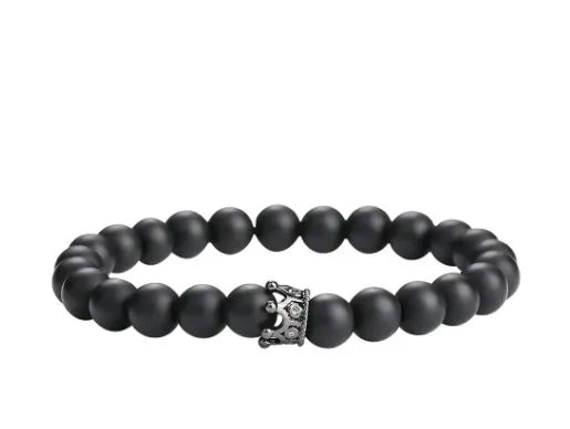 Simple Style Classic Style Round Natural Stone Agate Artificial Gemstones Bracelets In Bulk
