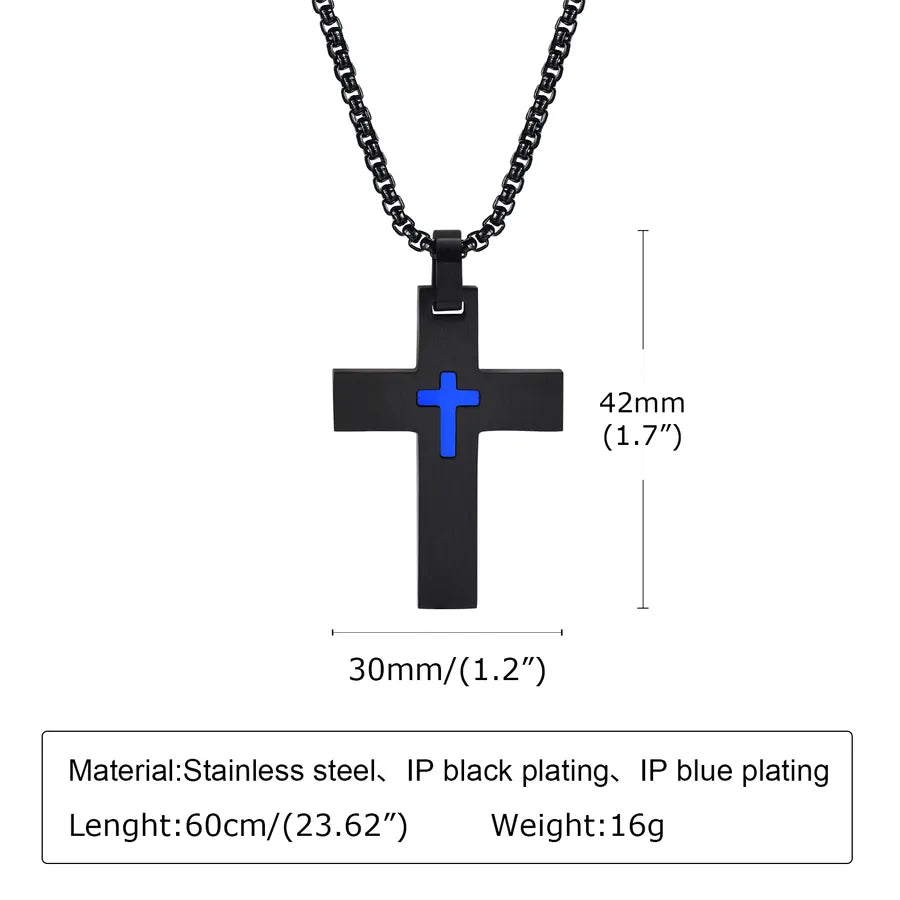 Wholesale Jewelry Religion Cross 304 Stainless Steel Zircon Pendant Necklace