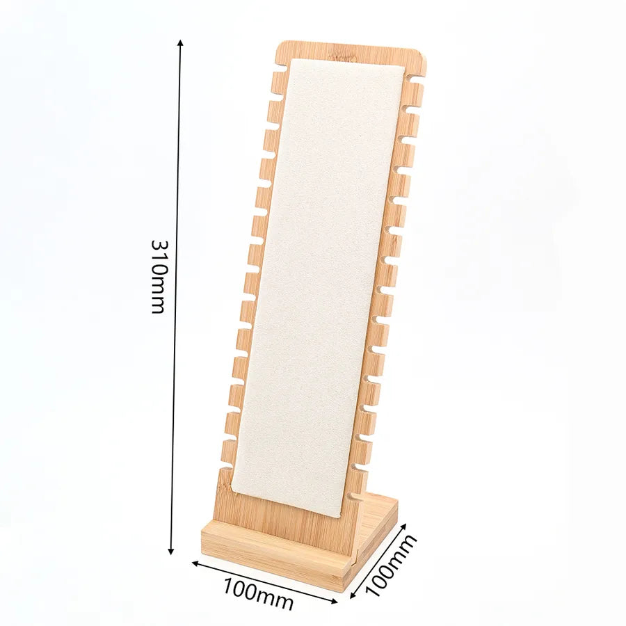 1 Pc/Package PU Leather Bamboo Flannel Handmade Simple Style Korean Style Simple Solid Color Rectangle Jewelry Display Jewelry Rack