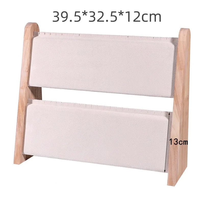 Simple Style Solid Color solid wood Patchwork Jewelry Display