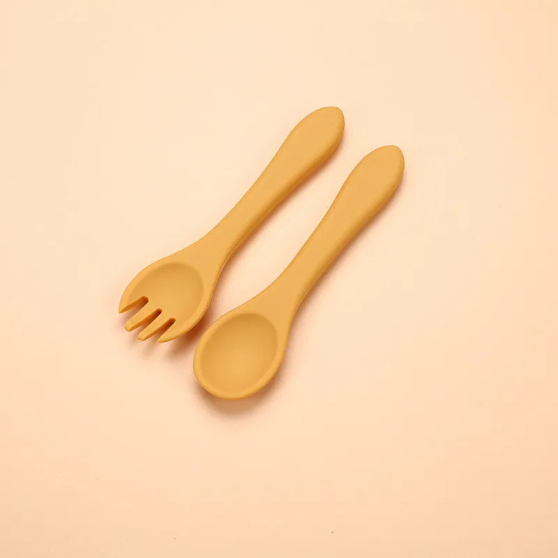 Children's silicone plate food grade complementary food sucker bowl square baby tableware thickened drop-resistant baby tableware