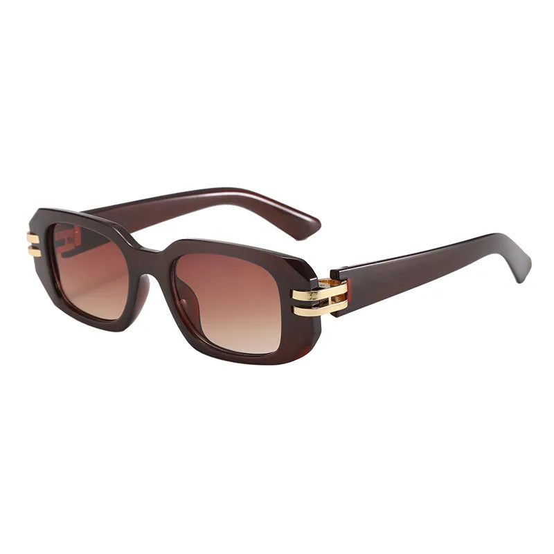 Retro Fashion Trend Streetwear Solid Color Pc Square Full Frame Women's Sunglasses