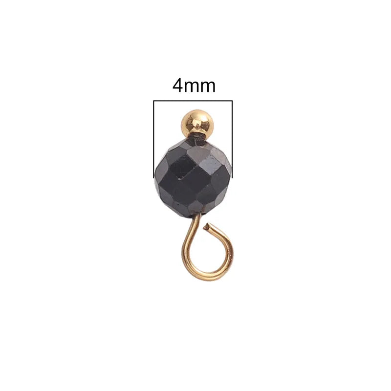Handmade Natural Stone Pendant Beads Small Drop Earrings Bracelet Necklace Weaving Material Accessories Simple Style Jewelry