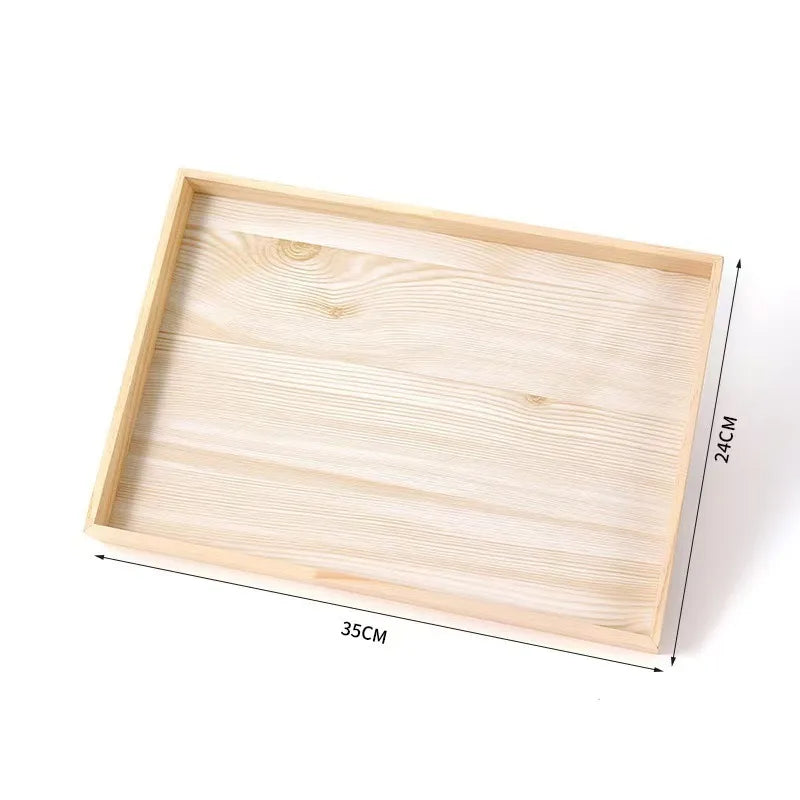 New Solid Wood Jewelry Storage Plate Bracelet Display Props Grid Empty Plate Storage Simple Style Wooden Material Jewelry Box