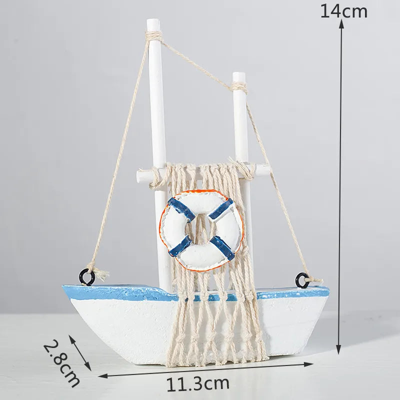 Marine Style Ship Wood Ornaments Artificial Decorations
