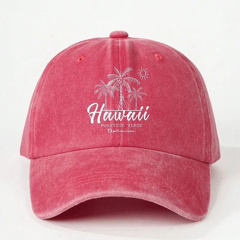 Unisex Elegant Lady Streetwear Letter Coconut Tree Curved Eaves Baseball Cap