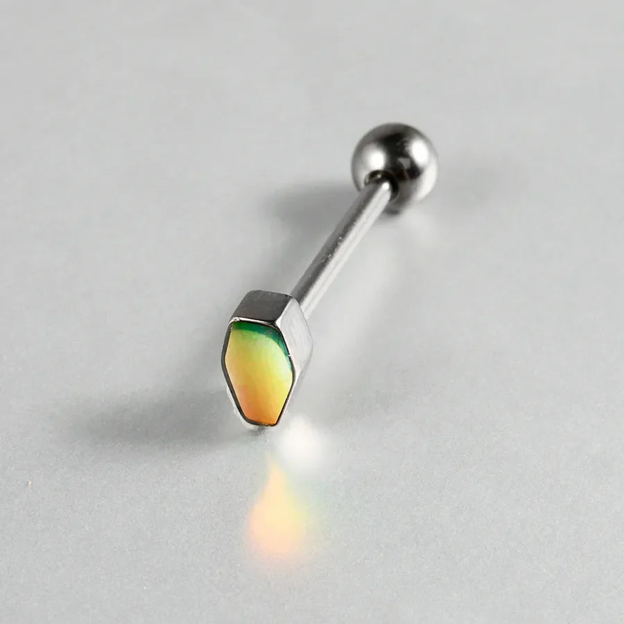 1 Piece Lip Rings Casual Elegant Vacation Coffin Horse Eye G23 Titanium Resin Opal Polishing Resin Opal Tongue Rings