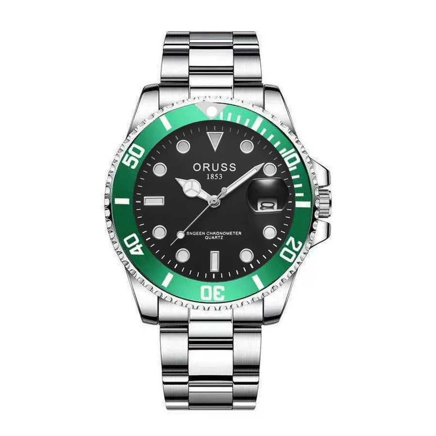 business solid color single folding buckle quartz men's watches