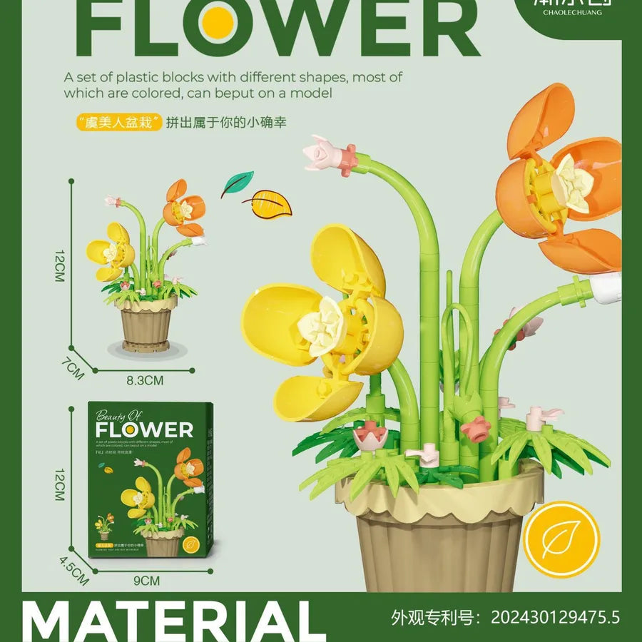 Kids(7-16Years) Flower Plastic Building Toys