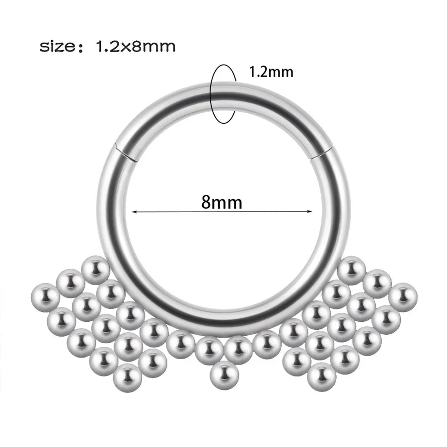 1 Piece Nose Rings & Studs Hip-Hop Round 304 Stainless Steel Rhinestone Copper Plating Rhinestones Zircon