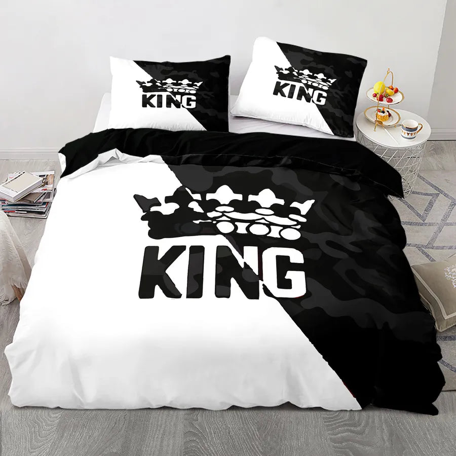 Casual Letter Color Block Crown chemical fiber Beddings Bedding