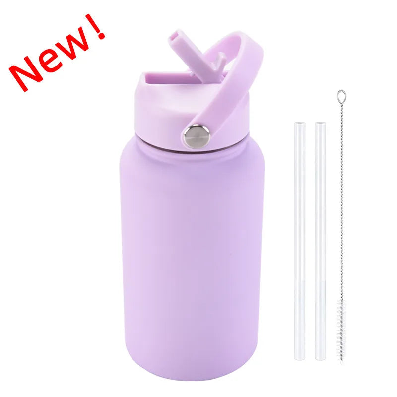 casual solid color stainless steel water bottles