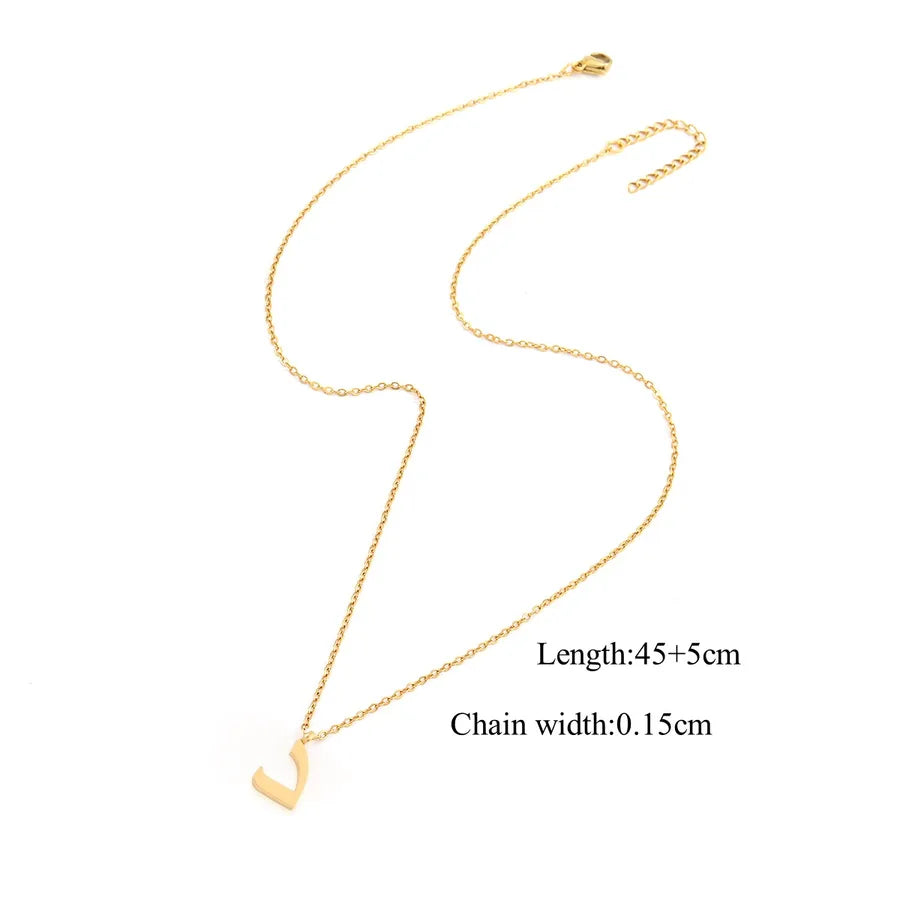 Wholesale Jewelry Casual Simple Style Arabic Letters 201 Stainless Steel 304 Stainless Steel cable chain Pendant Necklace