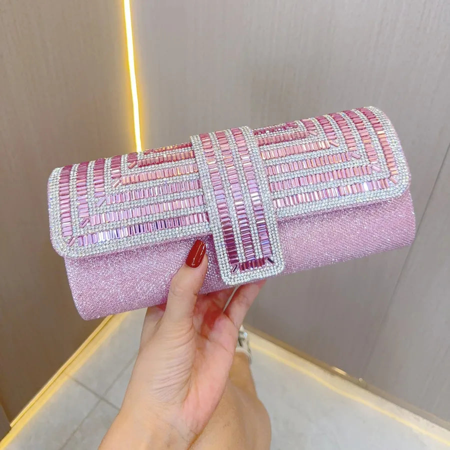 New  rhinestone bag flash women's clutch chain shoulder crossbody dinner dress bag bridal banquet bag