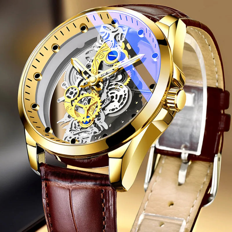 business color block single folding buckle quartz men's watches