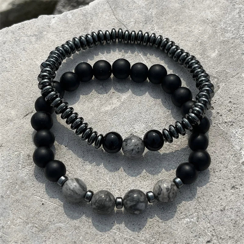 Casual Punk Cool Style Leaf Skull Pu Leather Alloy Halloween Men's Bracelets